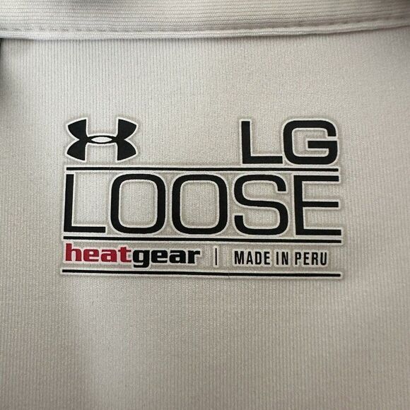 Under Armour Shirt Mens L Blue HeatGear Loose Performance Short Sleeve Striped - Picture 2 of 9